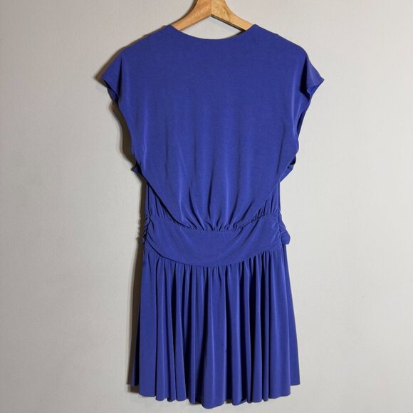 Free People Cupro Mini Dress Women's Small Blue Sleeveless V-Neck Vacation Flowy - Picture 10 of 14